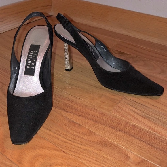 Vintage Stuart Weitzman Rhinestone Studded Mirror Heels - Picture 5 of 10